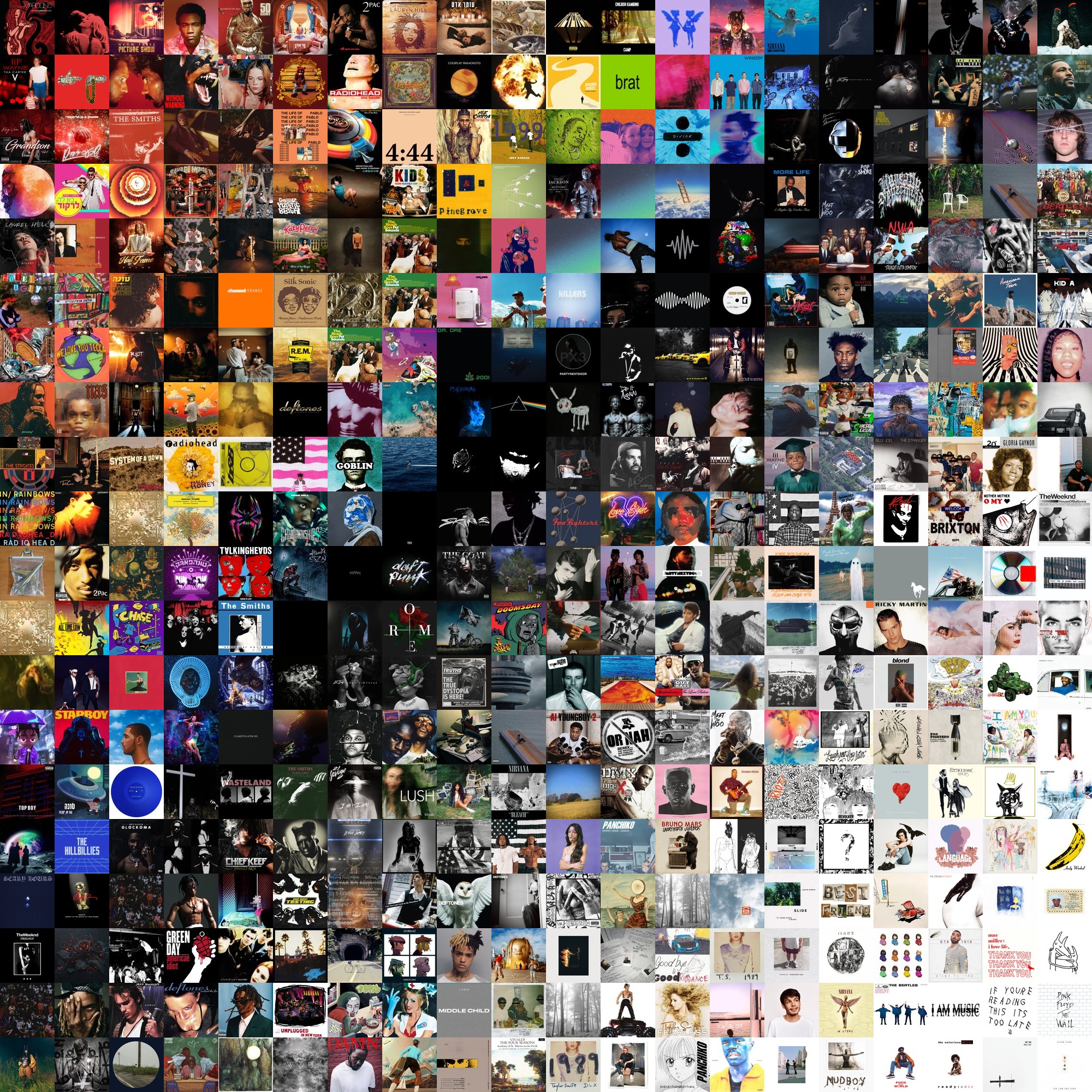 Example album collage sorted by color