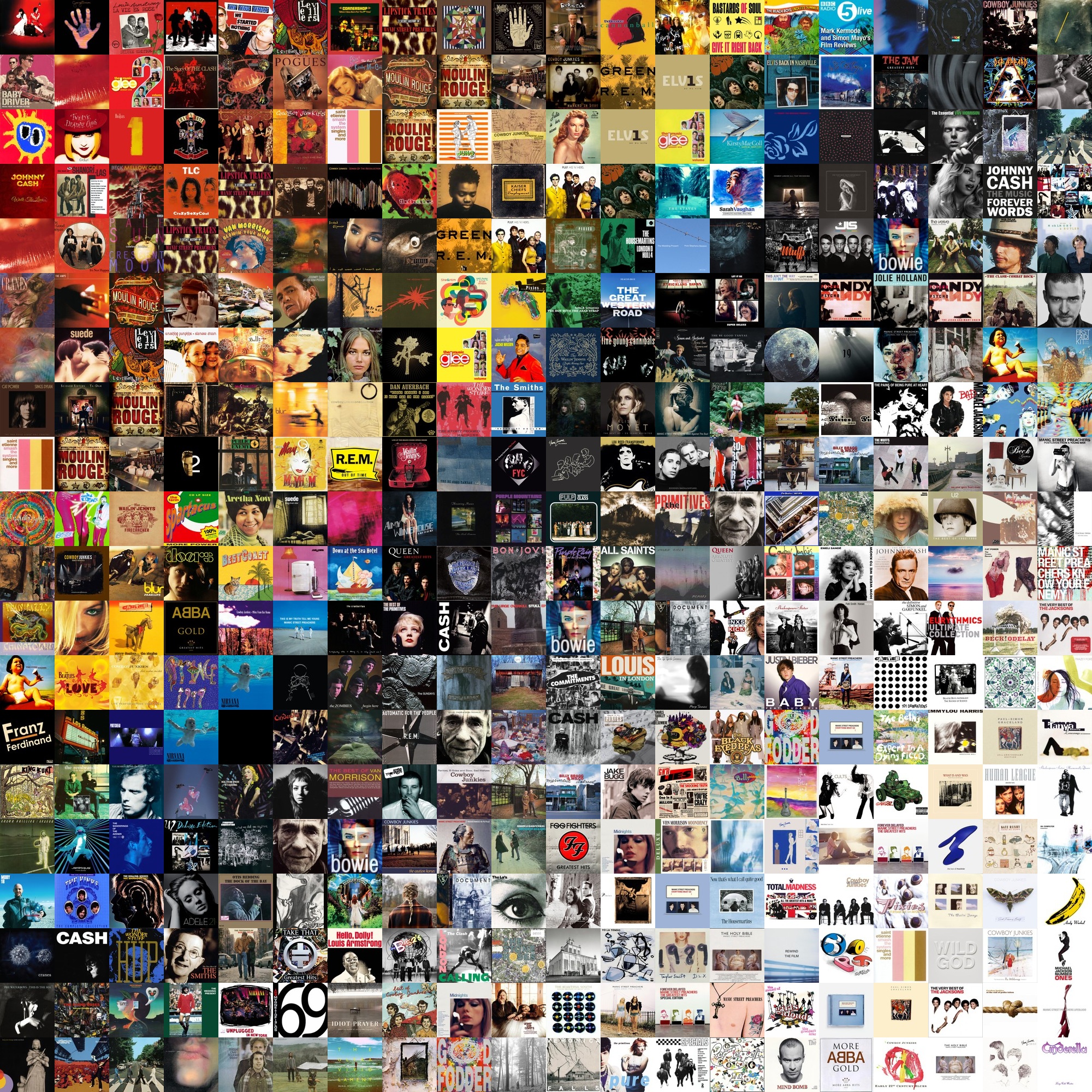 Example album collage sorted by color